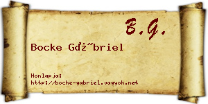 Bocke Gábriel névjegykártya